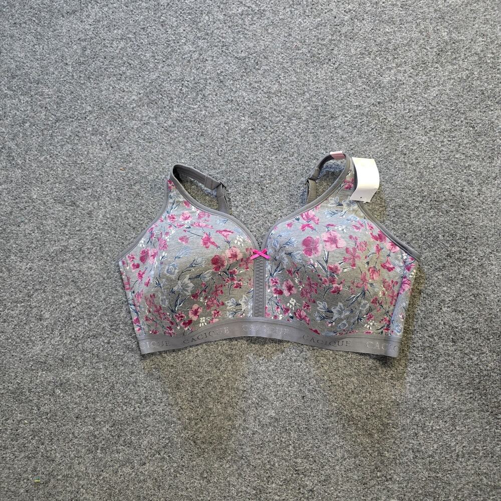 Cacique Bra Womens 44DDD Gray Lightly Lined No Wire Lane Bryant Classic Comfort